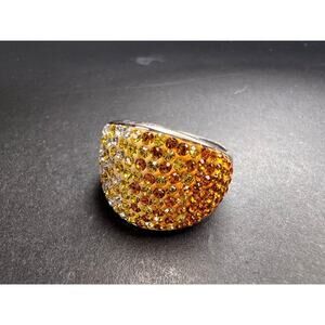 Signed Chelsea Taylor yellow ombré sterling silver ring size 8